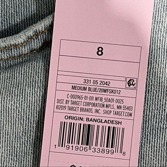 NWT Wild Fable High Rise Distressed Frayed Hem Denim Mini Skirt Size 8 - Picture 8 of 9